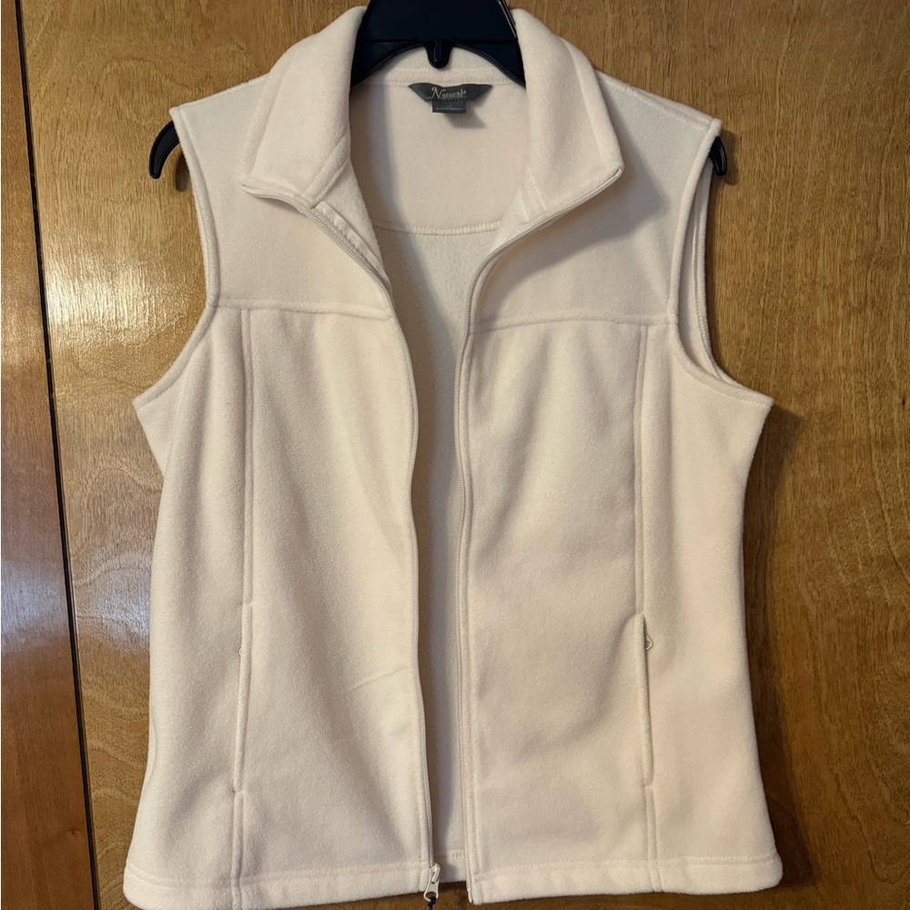 Ladies Natural Reflections White Size Medium Vest with Pockets